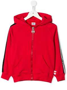 Gcds Kids толстовка на молнии с капюшоном и логотипами на рукавах