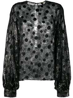 Saint Laurent прозрачная блузка в горох