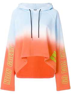 MSGM толстовка А-образного силуэта с капюшоном и градиентным принтом