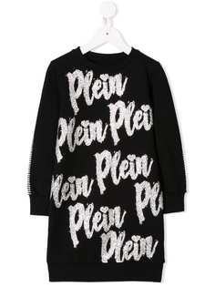 Philipp Plein Junior платье-свитер с узором из страз Plein