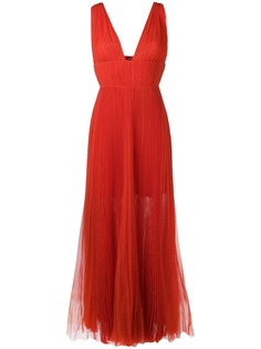 Maria Lucia Hohan плиссированное платье с глубоким вырезом