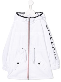 Givenchy Kids непромокаемое пальто с принтом логотипа