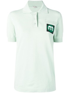 Miu Miu рубашка-поло с логотипом на груди