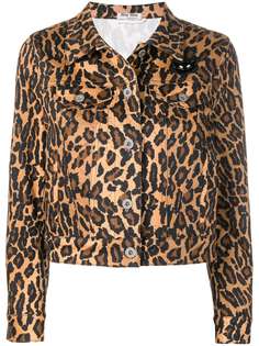 Miu Miu джинсовая куртка с леопардовым принтом