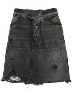AMIRI джинсовая юбка с эффектом потертости