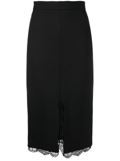 Alexander McQueen юбка-карандаш с кружевным подолом