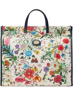 Gucci большая сумка-тоут с принтом Flora