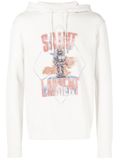 Saint Laurent худи с принтом логотипа