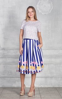 Летняя юбка со складками из хлопка Victoria Filippova