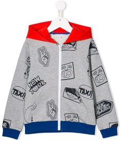 Little Marc Jacobs толстовка на молнии с принтом и капюшоном