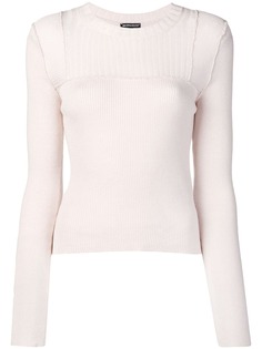 Ann Demeulemeester джемпер с панелями в рубчик