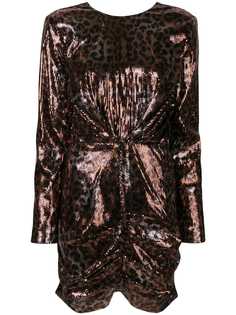 MSGM платье с леопардовым принтом и пайетками