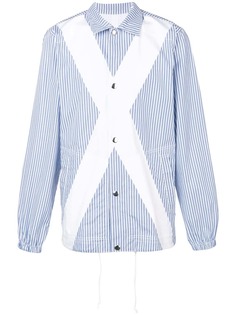 Comme Des Garçons Shirt куртка-рубашка в полоску с панельным дизайном