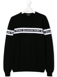 Balmain Kids толстовка с контрастным логотипом