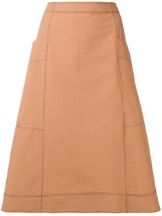 Cédric Charlier А-образная юбка миди с необработанными краями