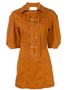 Alberta Ferretti платье-рубашка со шнуровкой