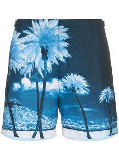 Orlebar Brown пляжные шорты с пальмовым принтом Bulldog