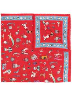 Alexander McQueen платок с принтом черепов