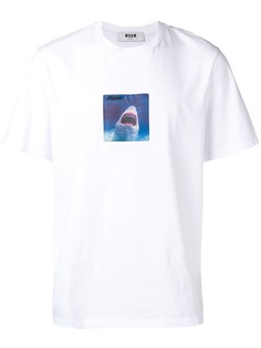 MSGM футболка с принтом акулы