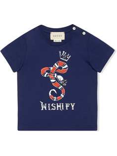 Gucci Kids футболка с принтом змеи