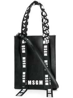 MSGM сумка-тоут с фирменными лентами
