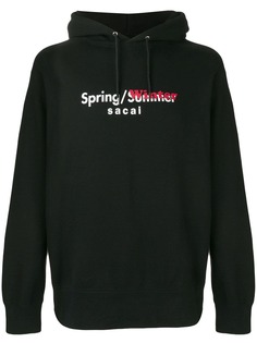 Sacai толстовка с капюшоном и логотипом