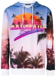 Balmain толстовка с капюшоном и принтом
