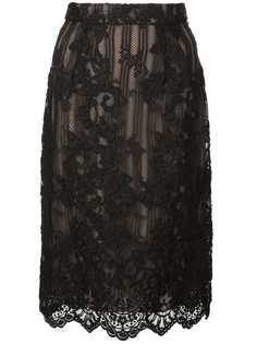 Marchesa юбка с кружевной отделкой