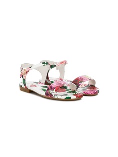 Dolce & Gabbana Kids сандалии с принтом роз