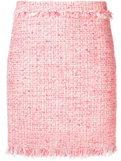 Twin-Set твидовая юбка с необработанными краями