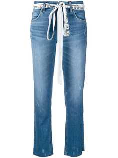 Cambio укороченные джинсы с принтом на поясе