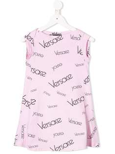 Young Versace платье с принтом логотипа