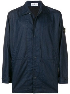Stone Island пальто на пуговицах с нашивкой логотипа