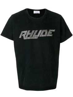 Rhude футболка с логотипом с кристаллами
