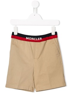 Moncler Kids шорты с логотипом на поясе