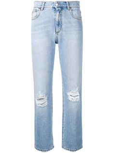 MSGM прямые джинсы с прорванными деталями