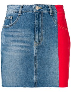 SJYP джинсовая юбка с контрастными панелями