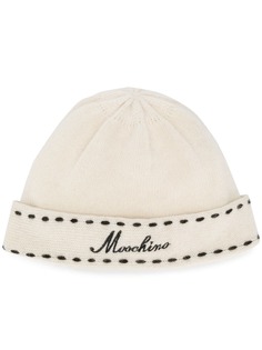 Moschino Pre-Owned шапка бини с вышитым логотипом