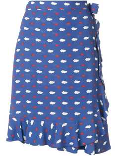 Vivetta юбка с оборками и принтом облаков и губ