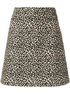 A.P.C. юбка мини с леопардовым принтом
