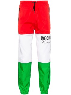 Moschino спортивные брюки на шнурке с итальянским флагом
