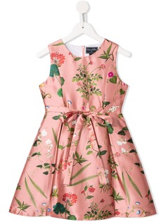 Oscar De La Renta Kids расклешенное платье с цветочным принтом