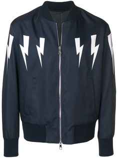 Neil Barrett куртка-бомбер с принтом молний