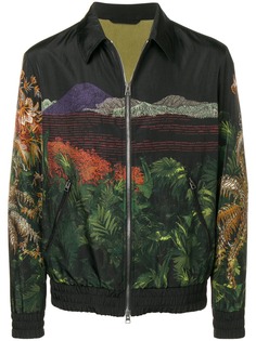 Etro куртка-бомбер с пейзажным принтом