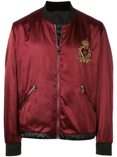 Dolce & Gabbana куртка-бомбер с нашивкой-логотипом