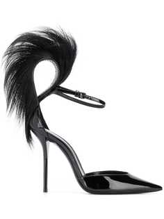 Saint Laurent туфли с меховой отделкой Jamie