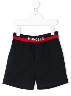 Moncler Kids шорты с нашивкой-логотипом