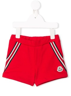 Moncler Kids шорты с полосками и логотипом