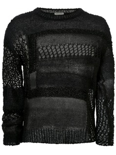Saint Laurent трикотажный джемпер holey