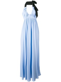 Nº21 длинное платье с вырезом-петлей халтер